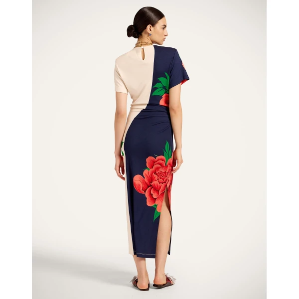 La DoubleJ Marlene Dress Palazzo Placée Lilac in Crepe De Chine - Dresses - Milanese Maximalist Fashion at Coveti