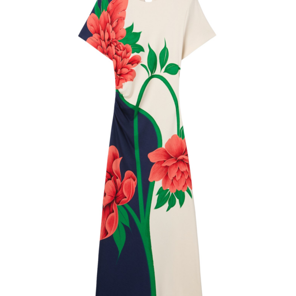 La DoubleJ Marlene Dress Palazzo Placée Lilac in Crepe De Chine - Dresses - Milanese Maximalist Fashion at Coveti