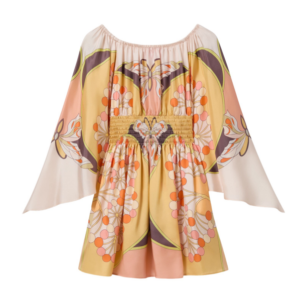 La DoubleJ Marlene Dress Solid Purple in Crepe De Chine Embroidered - Dresses - Milanese Maximalist Fashion at Coveti
