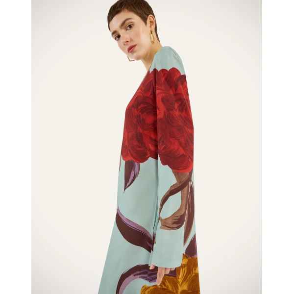 La DoubleJ Mini Gingerbread Dress Iris Placée Dark Orange in Flat Cotton Stretch - Dresses - Milanese Maximalist Fashion at Coveti