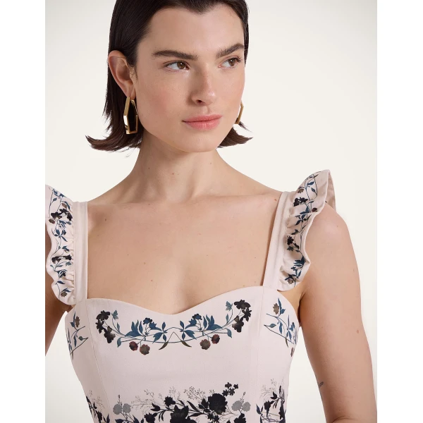 La DoubleJ Mini Gingerbread Dress Stilo Placée Ivory in Flat Cotton Stretch - Dresses - Milanese Maximalist Fashion at Coveti