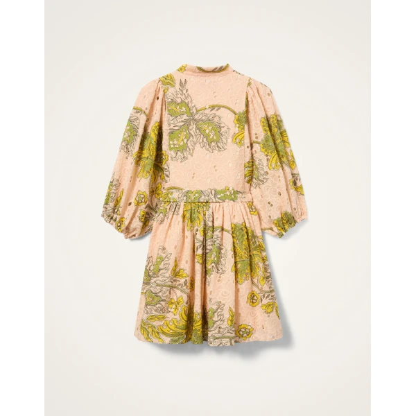 La DoubleJ Mini Portofino Dress Swathe Pink in Cotton Sangallo Lace - Dresses - Milanese Maximalist Fashion at Coveti