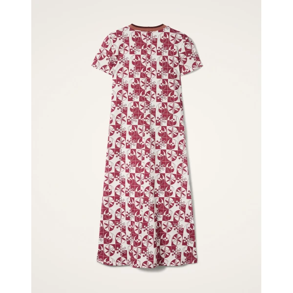 La DoubleJ Mini Supreme Swing Dress Queen Peony Placée Blue in Sablé Satin - Dresses - Milanese Maximalist Fashion at Coveti