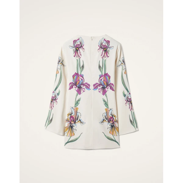 La DoubleJ Mini Supremes Swing Dress Iris Placée Ivory in Envers Satin - Dresses - Milanese Maximalist Fashion at Coveti