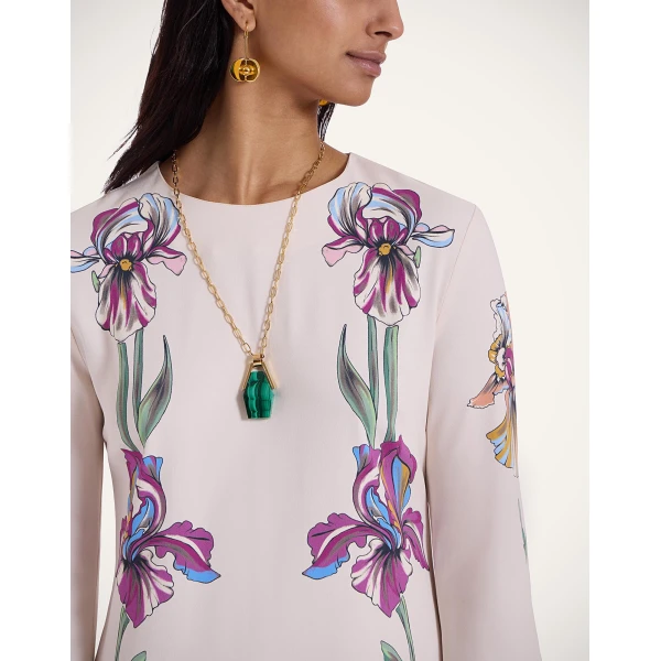 La DoubleJ Mini Supremes Swing Dress Iris Placée Ivory in Envers Satin - Dresses - Milanese Maximalist Fashion at Coveti
