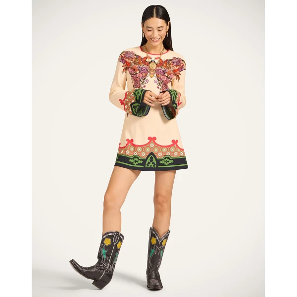 La DoubleJ Mini Supremes Swing Dress Mariposa Placée Ivory in Envers Satin - Dresses - Milanese Maximalist Fashion at Coveti