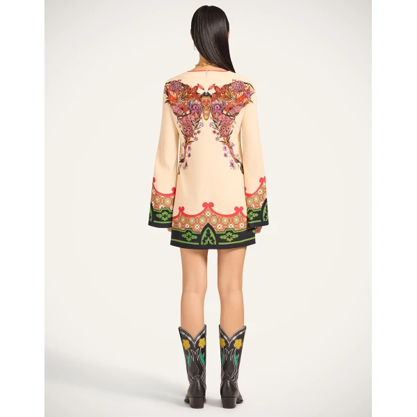La DoubleJ Mini Supremes Swing Dress Mariposa Placée Ivory in Envers Satin - Dresses - Milanese Maximalist Fashion at Coveti