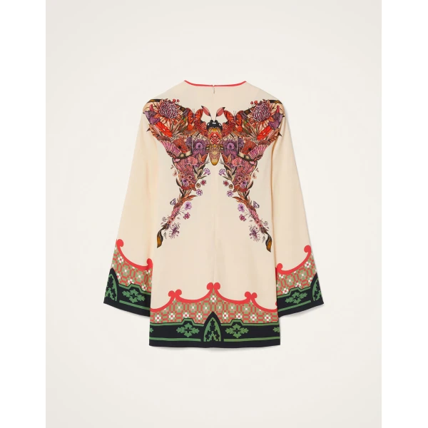 La DoubleJ Mini Supremes Swing Dress Mariposa Placée Ivory in Envers Satin - Dresses - Milanese Maximalist Fashion at Coveti
