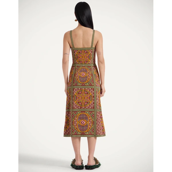 La DoubleJ Mini Supremes Swing Dress Peony Placée Light Blue in Silk Twill - Dresses - Milanese Maximalist Fashion at Coveti
