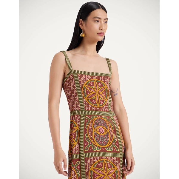 La DoubleJ Mini Supremes Swing Dress Peony Placée Light Blue in Silk Twill - Dresses - Milanese Maximalist Fashion at Coveti