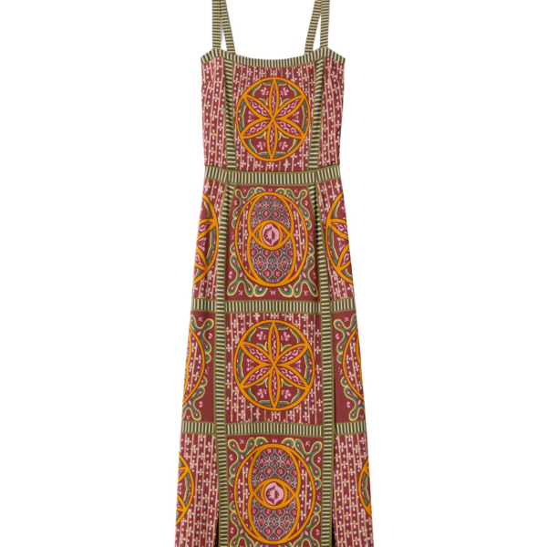La DoubleJ Mini Supremes Swing Dress Peony Placée Light Blue in Silk Twill - Dresses - Milanese Maximalist Fashion at Coveti