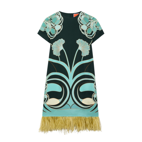 La DoubleJ Mini Swing Dress Big Flower in Silk Twill - Dresses - Milanese Maximalist Fashion at Coveti