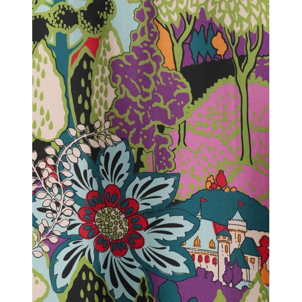 La DoubleJ Mini Swing Dress Blooming Tulip Placée Dark Green in Silk Twill with Feathers - Dresses - Milanese Maximalist Fashion at Coveti