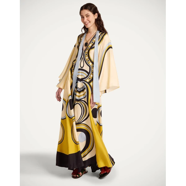La DoubleJ Mini Swing Dress Farfalla Buttercream in Rustic Cotton - Dresses - Milanese Maximalist Fashion at Coveti