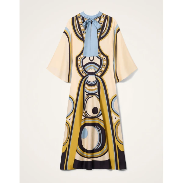 La DoubleJ Mini Swing Dress Farfalla Buttercream in Rustic Cotton - Dresses - Milanese Maximalist Fashion at Coveti