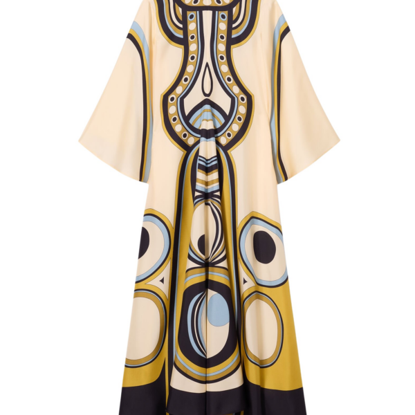 La DoubleJ Mini Swing Dress Farfalla Buttercream in Rustic Cotton - Dresses - Milanese Maximalist Fashion at Coveti