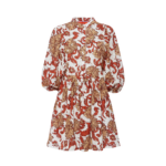 La DoubleJ Mini Swing Dress Florette Tiles Ecru in Cotton Mix Jacquard With Scallop - Dresses - Milanese Maximalist Fashion at Coveti