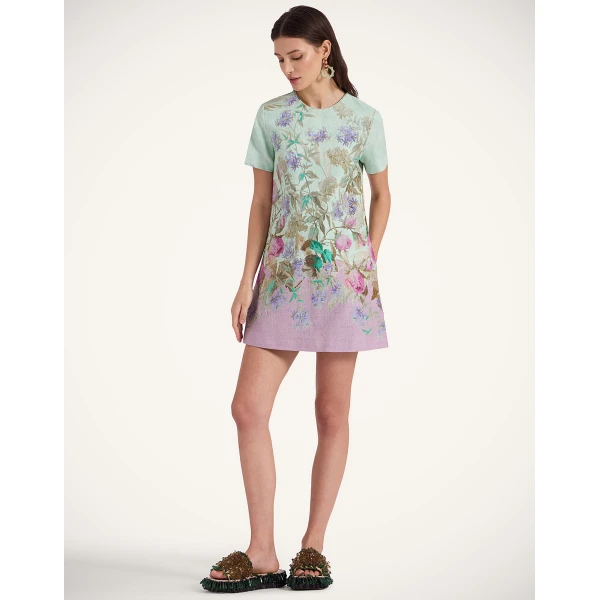 La DoubleJ Mini Swing Dress Heath Placée Mint in Rustic Cotton - Dresses - Milanese Maximalist Fashion at Coveti