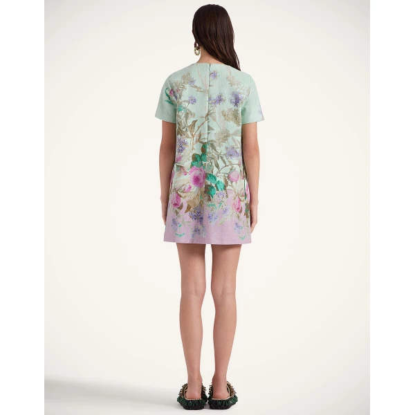 La DoubleJ Mini Swing Dress Heath Placée Mint in Rustic Cotton - Dresses - Milanese Maximalist Fashion at Coveti