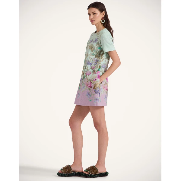 La DoubleJ Mini Swing Dress Heath Placée Mint in Rustic Cotton - Dresses - Milanese Maximalist Fashion at Coveti