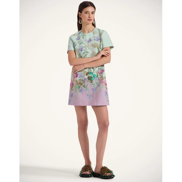 La DoubleJ Mini Swing Dress Heath Placée Mint in Rustic Cotton - Dresses - Milanese Maximalist Fashion at Coveti