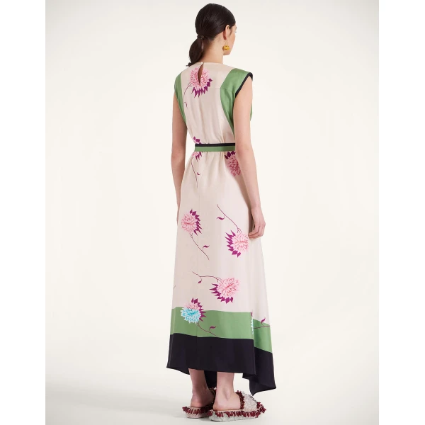 La DoubleJ Mini Swing Dress Multicolor Black in Flora Fur Embroidery - Dresses - Milanese Maximalist Fashion at Coveti