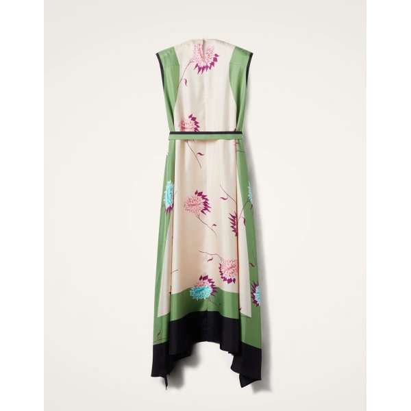 La DoubleJ Mini Swing Dress Multicolor Black in Flora Fur Embroidery - Dresses - Milanese Maximalist Fashion at Coveti