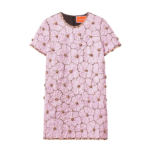 La DoubleJ Mini Swing Dress Solid Lilac in Crystal Chiffon Embroidery - Dresses - Milanese Maximalist Fashion at Coveti