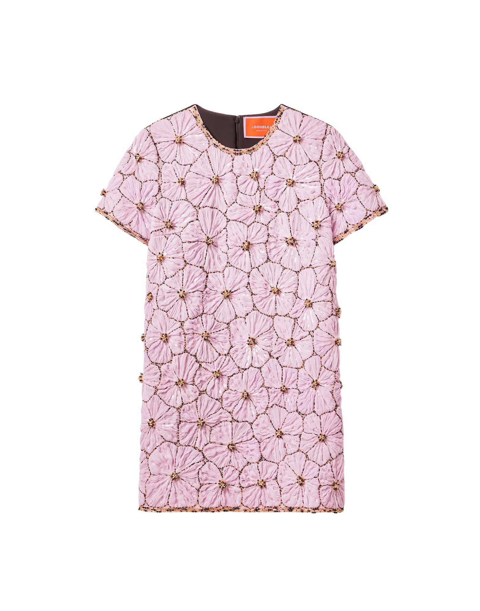 La-Double-J-Mini-Swing-Dress-Solid-Lilac-in-Crystal-Chiffon-Embroidery88369_nobg La DoubleJ Mini Swing Dress Solid Lilac in Crystal Chiffon Embroidery - Dresses - Milanese Maximalist Fashion at Coveti