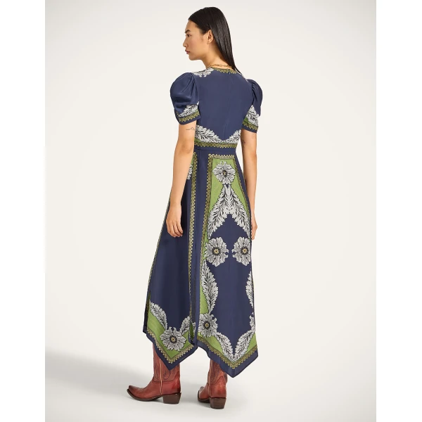 La DoubleJ Mini Swing Dress Swathe Pink in Silk Twill With Feathers - Dresses - Milanese Maximalist Fashion at Coveti