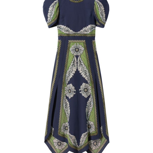 La DoubleJ Mini Swing Dress Swathe Pink in Silk Twill With Feathers - Dresses - Milanese Maximalist Fashion at Coveti