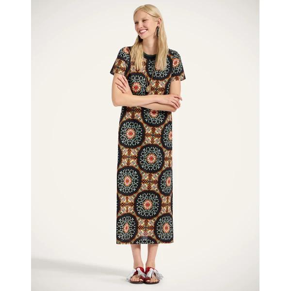 La DoubleJ Mini Swing Dress Tulip Pale Pink in Embroidered Jacquard - Dresses - Milanese Maximalist Fashion at Coveti