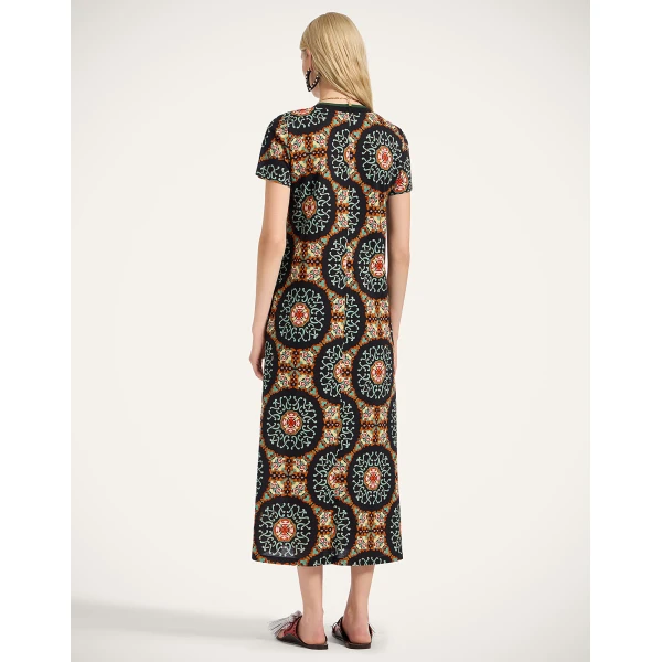 La DoubleJ Mini Swing Dress Tulip Pale Pink in Embroidered Jacquard - Dresses - Milanese Maximalist Fashion at Coveti