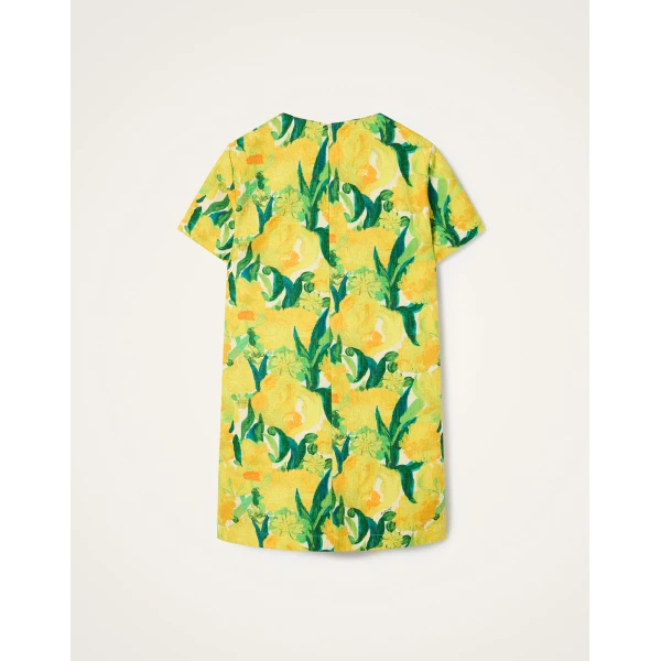 La DoubleJ Mini Swing Dress Zesty Yellow in Rustic Cotton - Dresses - Milanese Maximalist Fashion at Coveti