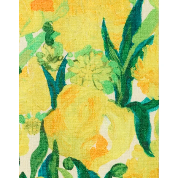 La DoubleJ Mini Swing Dress Zesty Yellow in Rustic Cotton - Dresses - Milanese Maximalist Fashion at Coveti