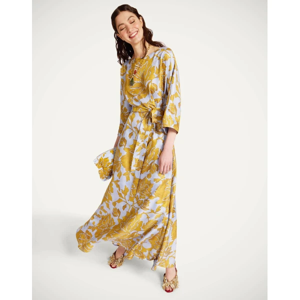La DoubleJ Muumuu Dress Round Neck Caper Pink in Silk Twill - Dresses - Milanese Maximalist Fashion at Coveti