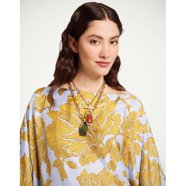 La DoubleJ Muumuu Dress Round Neck Caper Pink in Silk Twill - Dresses - Milanese Maximalist Fashion at Coveti