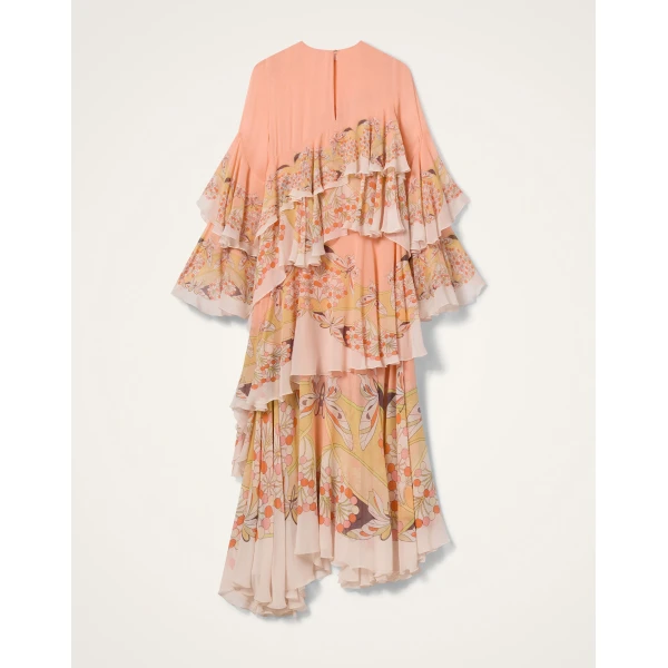 La DoubleJ Muumuu Dress Round Neck Tangle Light Blue in Silk Twill - Dresses - Milanese Maximalist Fashion at Coveti