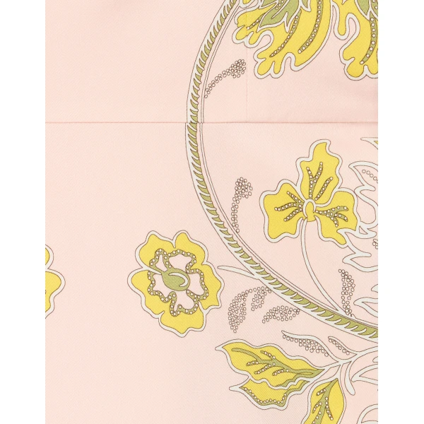 La DoubleJ Naiad Dress Florette Placée Pale Pink in Silk Chiffon - Dresses - Milanese Maximalist Fashion at Coveti