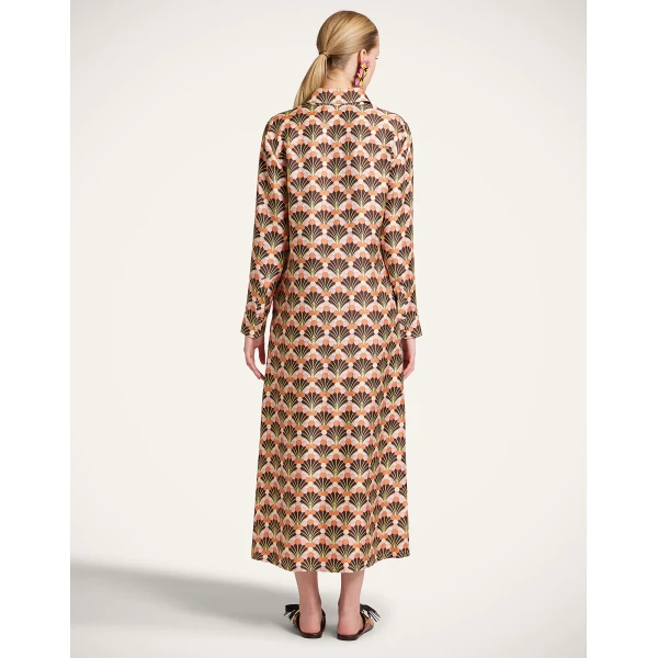 La DoubleJ Naiad Dress Woodland Placée Burgundy in Silk Chiffon - Dresses - Milanese Maximalist Fashion at Coveti