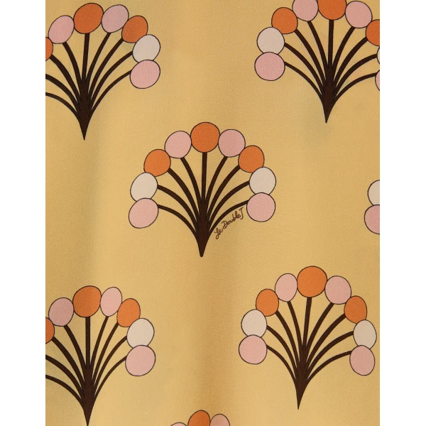 La DoubleJ Petal Dress Florette Yellow in Crepe De Chine - Dresses - Milanese Maximalist Fashion at Coveti