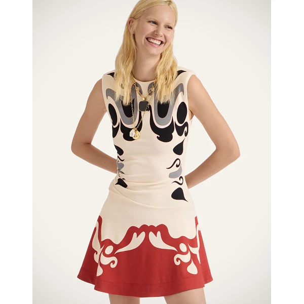 La DoubleJ Roy Dress Blooming Tulip Placée Mint in Silk Twill - Dresses - Milanese Maximalist Fashion at Coveti
