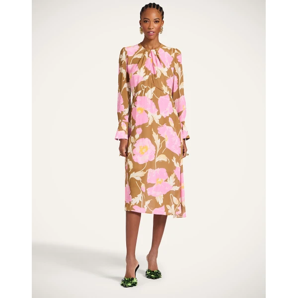 La DoubleJ Roy Dress Florence Placée Ivory in Silk Twill - Dresses - Milanese Maximalist Fashion at Coveti