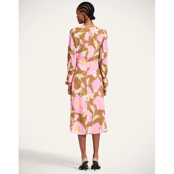 La DoubleJ Roy Dress Florence Placée Ivory in Silk Twill - Dresses - Milanese Maximalist Fashion at Coveti