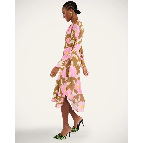 La DoubleJ Roy Dress Florence Placée Ivory in Silk Twill - Dresses - Milanese Maximalist Fashion at Coveti