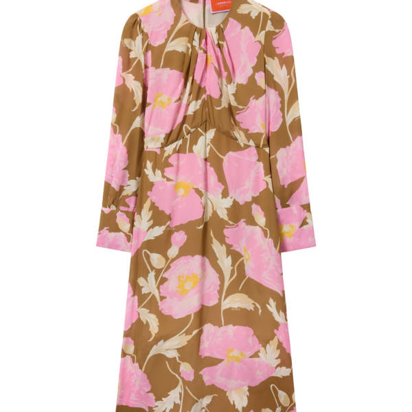 La DoubleJ Roy Dress Florence Placée Ivory in Silk Twill - Dresses - Milanese Maximalist Fashion at Coveti