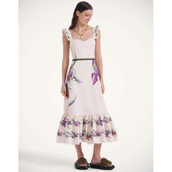 La DoubleJ Roy Dress Medallion Placée Black in Silk Twill - Dresses - Milanese Maximalist Fashion at Coveti
