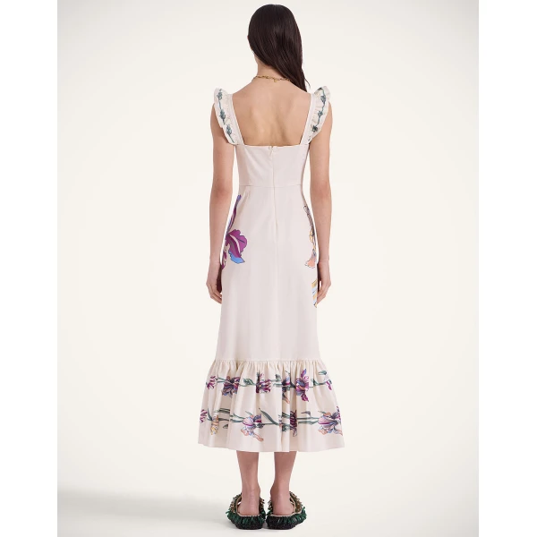 La DoubleJ Roy Dress Medallion Placée Black in Silk Twill - Dresses - Milanese Maximalist Fashion at Coveti