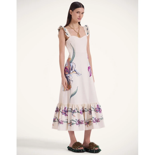La DoubleJ Roy Dress Medallion Placée Black in Silk Twill - Dresses - Milanese Maximalist Fashion at Coveti