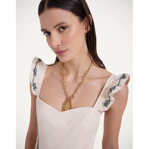 La DoubleJ Roy Dress Medallion Placée Black in Silk Twill - Dresses - Milanese Maximalist Fashion at Coveti